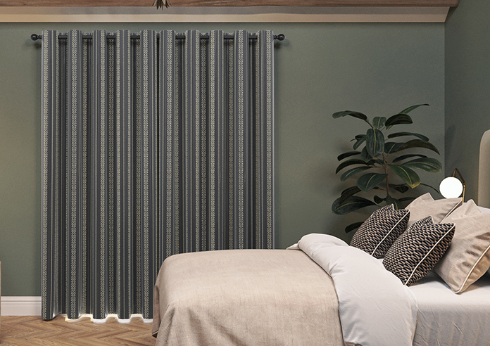 Laurel Stripe, Anthracite - Made to Measure Curtains - Image 7
